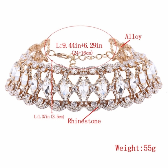 Rhinestone Choker Necklace 2020 Statement Necklace - Picture 5 of 5